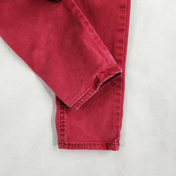 Old Navy Rockstar Super Skinny High Rise Pants Women's 6 Red Button Up Soft - Picture 7 of 11